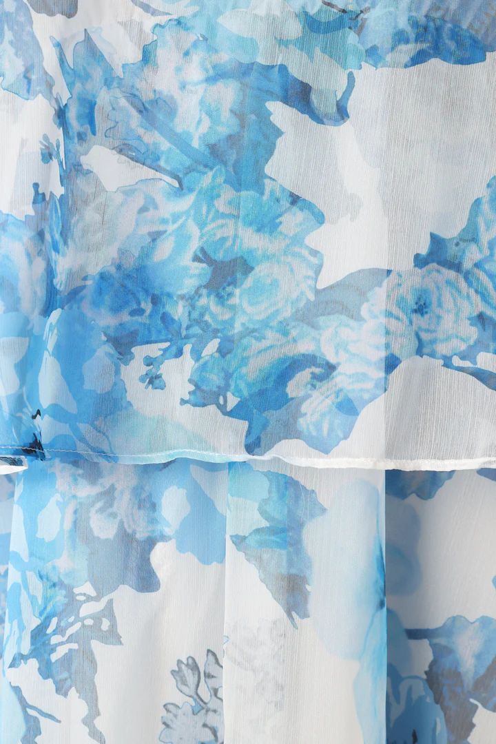 Bloom Strapless Maxi Dress - Blue White Floral | Petal & Pup (US)