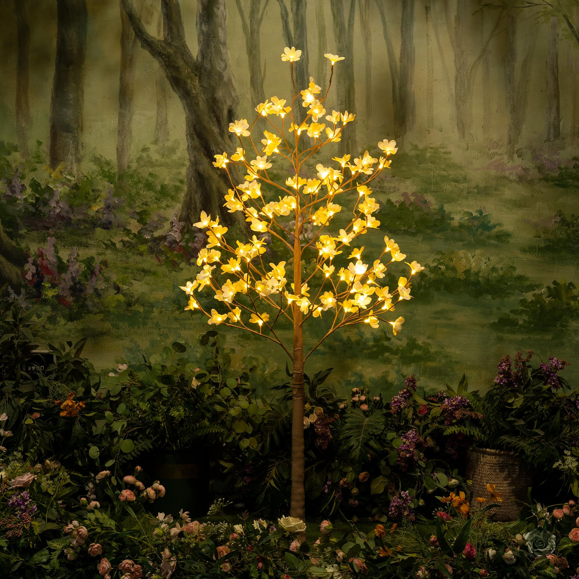 Lightshare 6FT Lighted Magnolia Tree 120L Artificial Plant, Faux Plant Tree with Warm White Light... | Amazon (US)