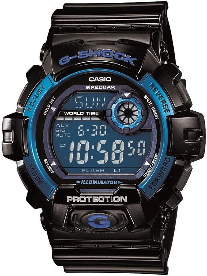 Casio Men's G8900A-1CR G-Shock Black and Blue Resin Digital Sport Watch | Amazon (US)