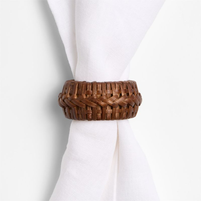 Artesia Braided Rattan Napkin Ring | Crate & Barrel | Crate & Barrel