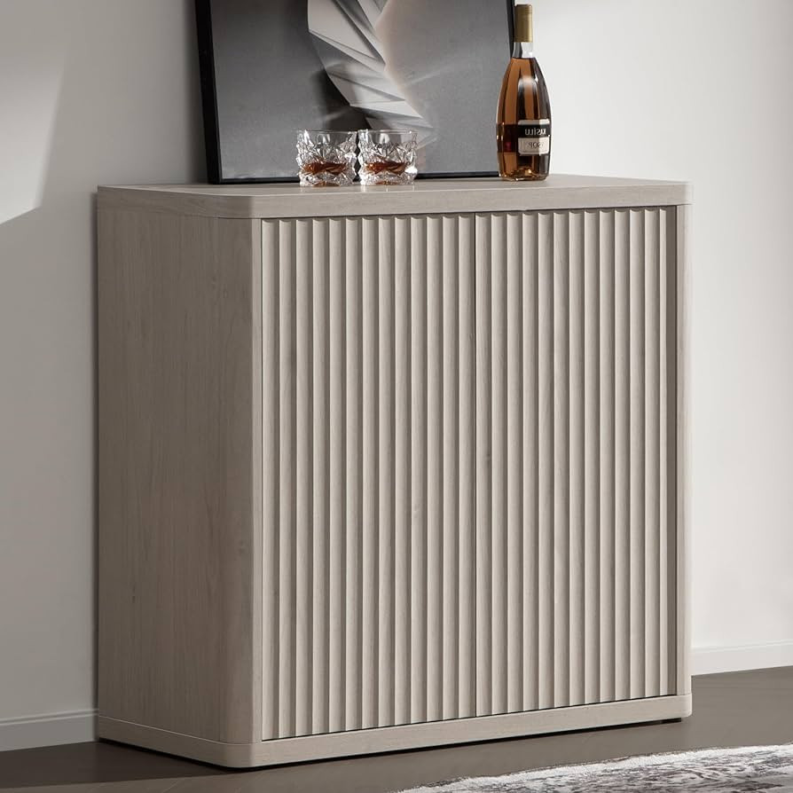 SICOTAS Buffet Cabinet with Storage Sideboard Accent Modern Credenza with Doors & Shelves Fluted ... | Amazon (US)