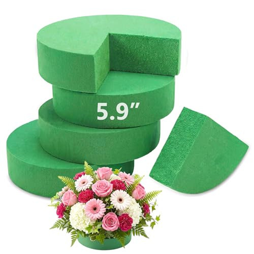 Pack of 4 Round Floral Foam,Dry and Wet Green Flower Foam for Flower Arrangements Supplies,Floral Foam Blocks for Fresh and Artificial Flowers,Green Florist Foam Styrofoam (5.9 Inch) | Amazon (US)