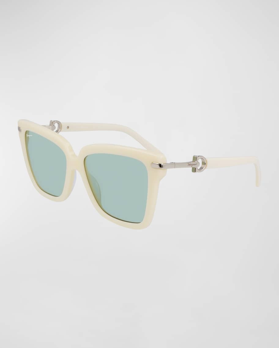 Ferragamo Gancini Square Acetate Sunglasses | Neiman Marcus