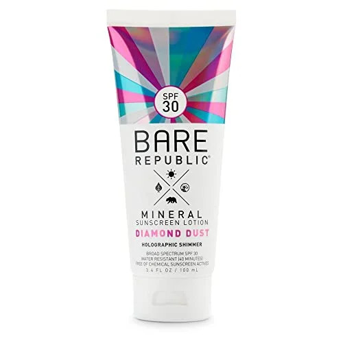 Bare Republic Diamond Dust Shimmer Mineral Sunscreen SPF 30 Sunblock Body Lotion, Free of Chemica... | Walmart (US)
