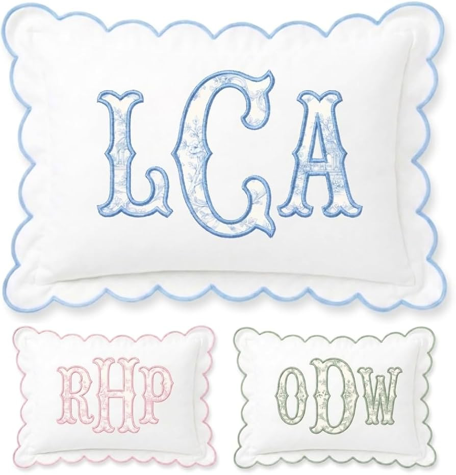 Monogram Pillow Cover, Custom Embroidered Pillow Covers, Personalized Initials Name Pillowcase, T... | Amazon (US)