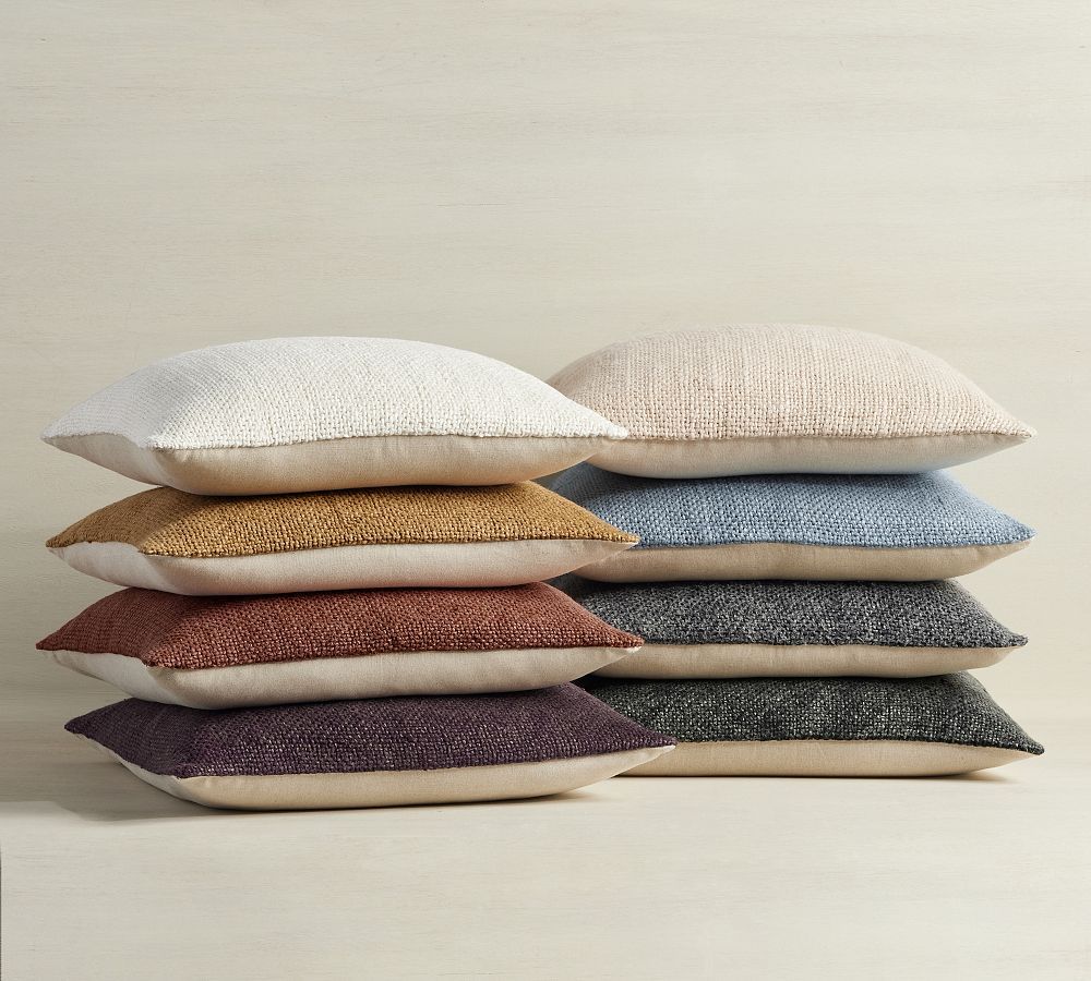 Faye Linen Textured Pillow | Pottery Barn (US)