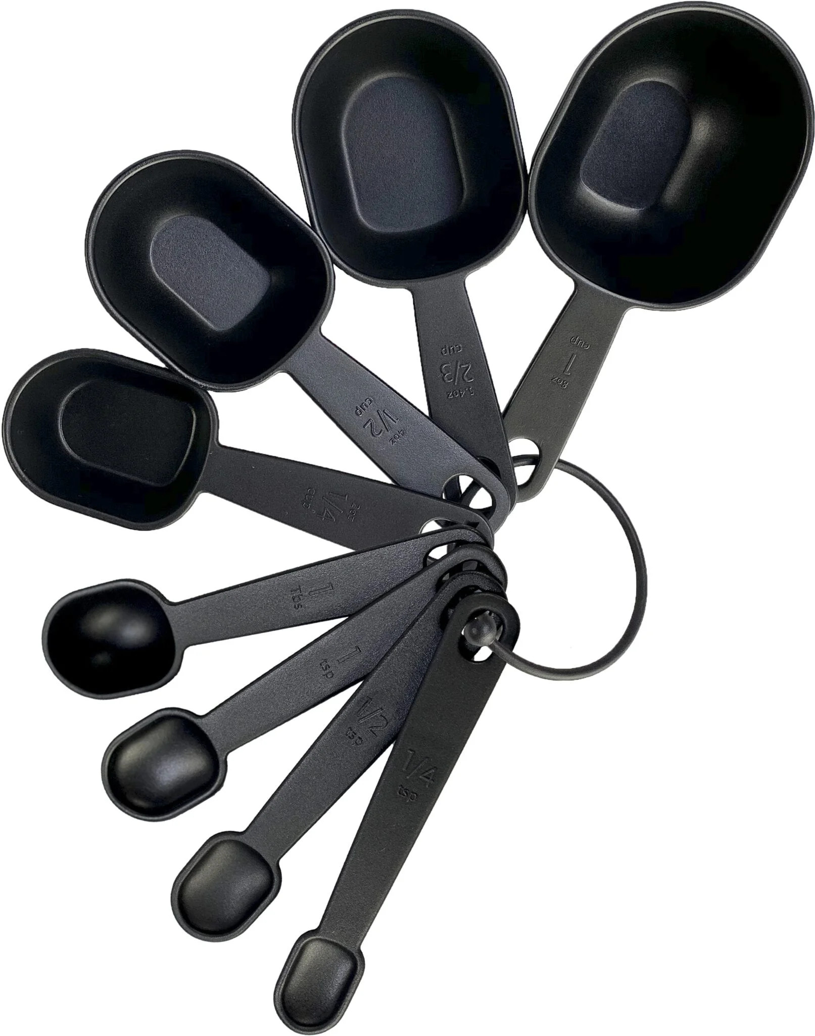 Mainstays 8-Piece Measuring Cup & Spoon Set, Raised Measurements, Black, Polypropylene | Walmart (US)