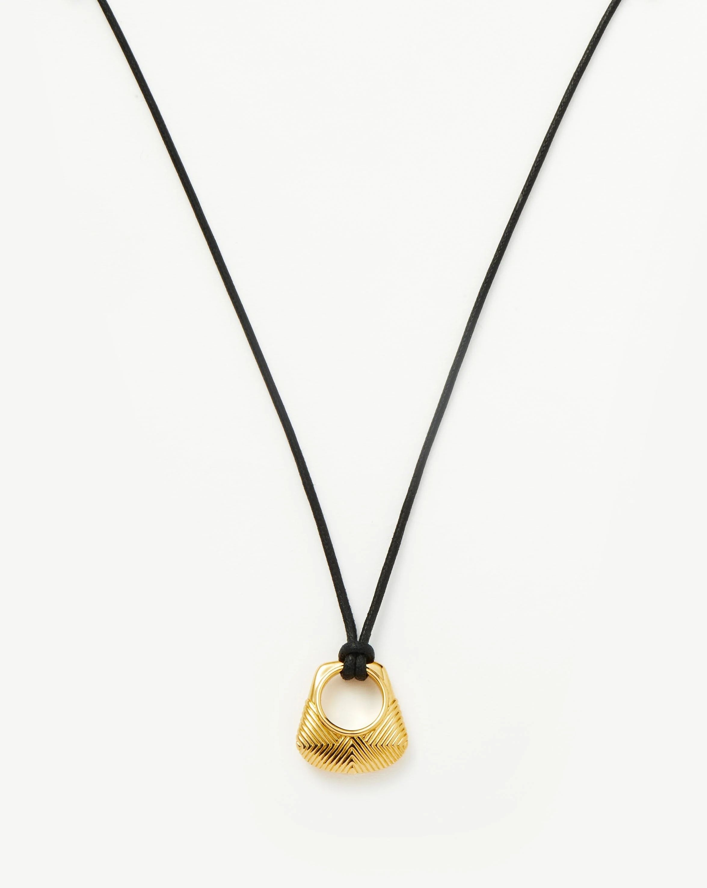 Hera Ridge Pendant Cord Necklace | 18ct Gold Plated Necklaces | MIssoma UK