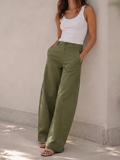 Cicy Bell Womens Barrel Wide Leg Pants Baggy High Waisted Palazzo Trousers | Amazon (US)