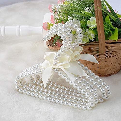 BUUEERR 5 Pack Pearl Beads Metal Elegant Rosette Clothes Hangers for Kids Children Pet Dog (White) | Amazon (US)