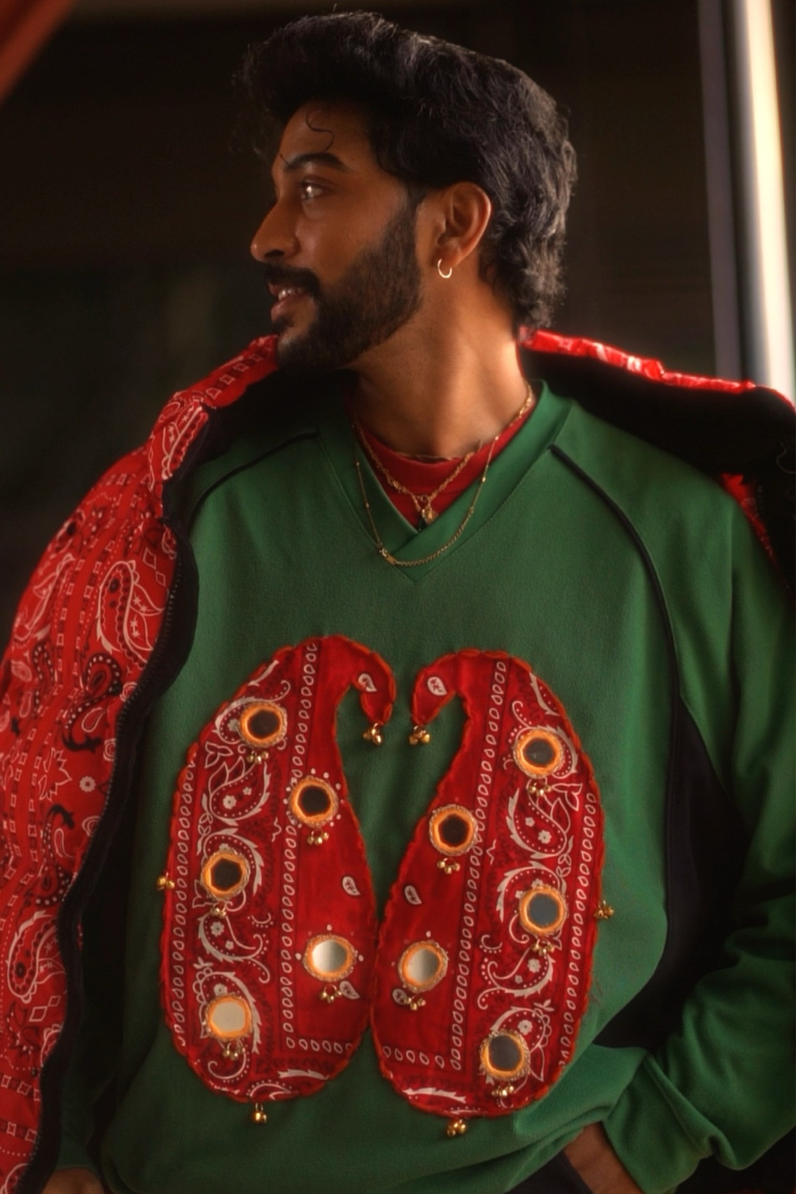 Men’s winter outfit inspo, V-neck sweater with bandana details, cool outfit inspo, dopamine dressing, fun outfit idea 

#LTKstyletip #LTKbeauty #LTKmens