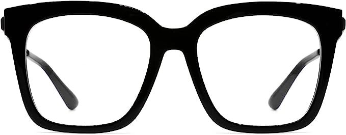 DIFF Eyewear - Bella - Designer Square Oversized UV400 Blue Light Blocking Glasses for Women, Bla... | Amazon (US)