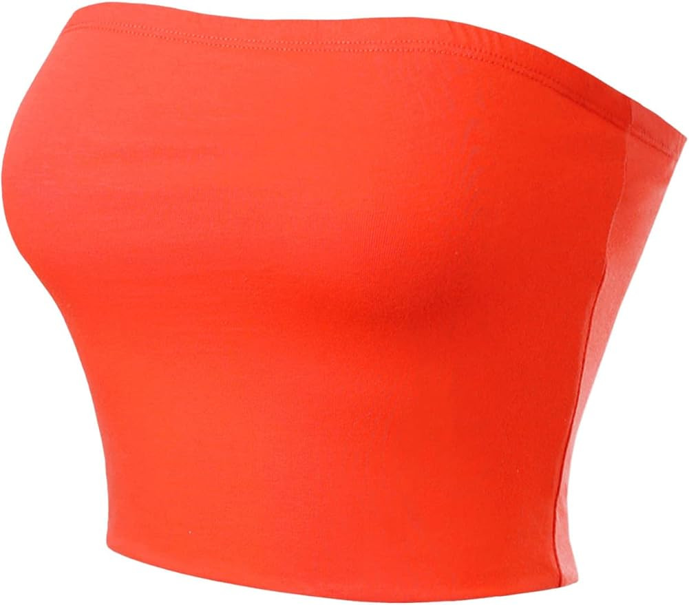 MixMatchy Women's Casual Strapless Basic Sexy Tube Top | Amazon (US)
