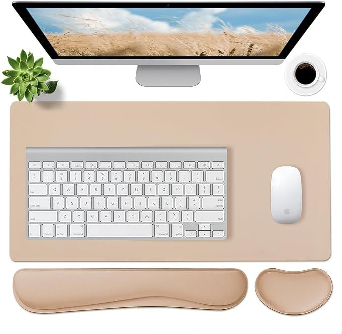 Bloss Leather Desk Pad and Keyboard Wrist Rest, Large Mouse Pad + Keyboard Pad+Mouse Wrist Suppor... | Amazon (US)