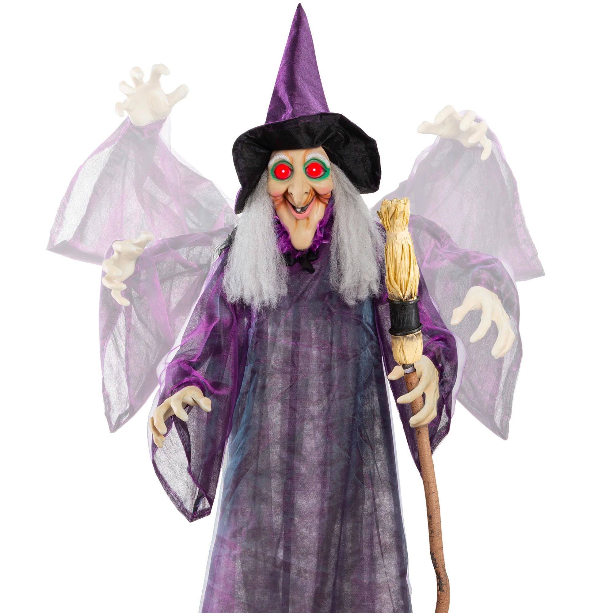 Best Choice Products 5ft Standing Witch, Wicked Wanda Poseable Halloween Animatronic w/ Pre-Recor... | Walmart (US)