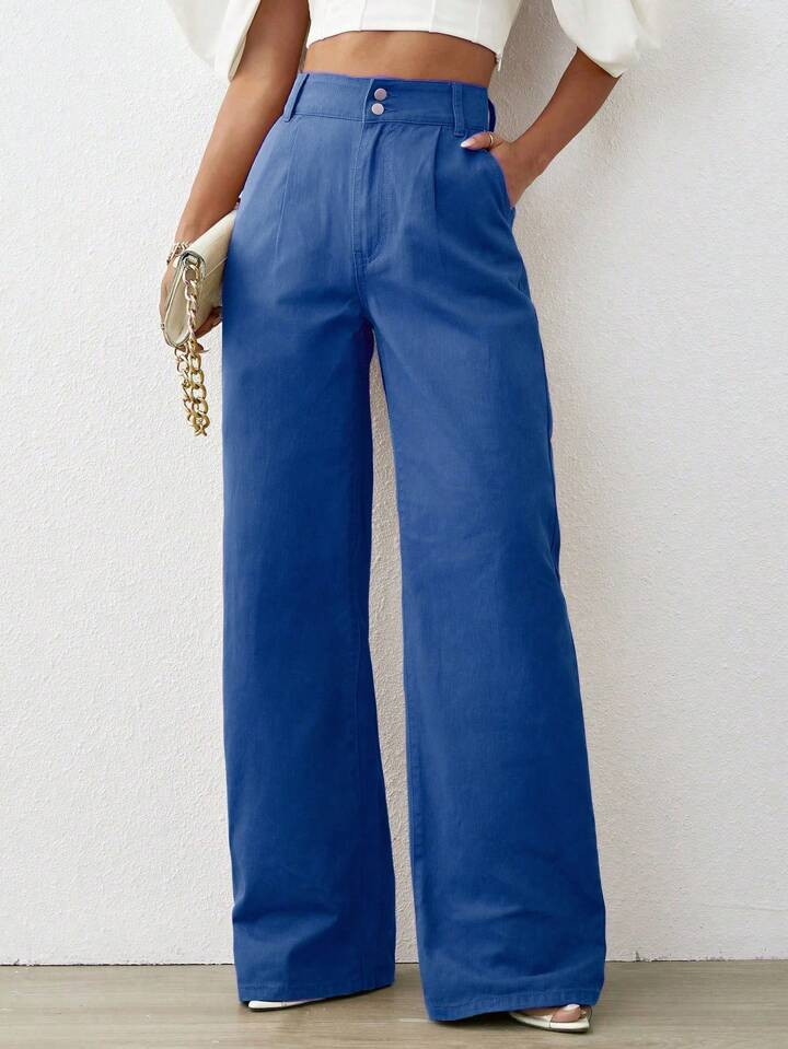 Solid Wide Leg Jeans | SHEIN
