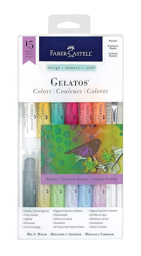 Faber-Castell Gelatos Pastels Color Set, 15 Pastel Colors - Multi-Purpose Art Medium | Amazon (US)