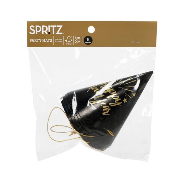 5ct NYE Party Hats Cone Style - Spritz™ | Target