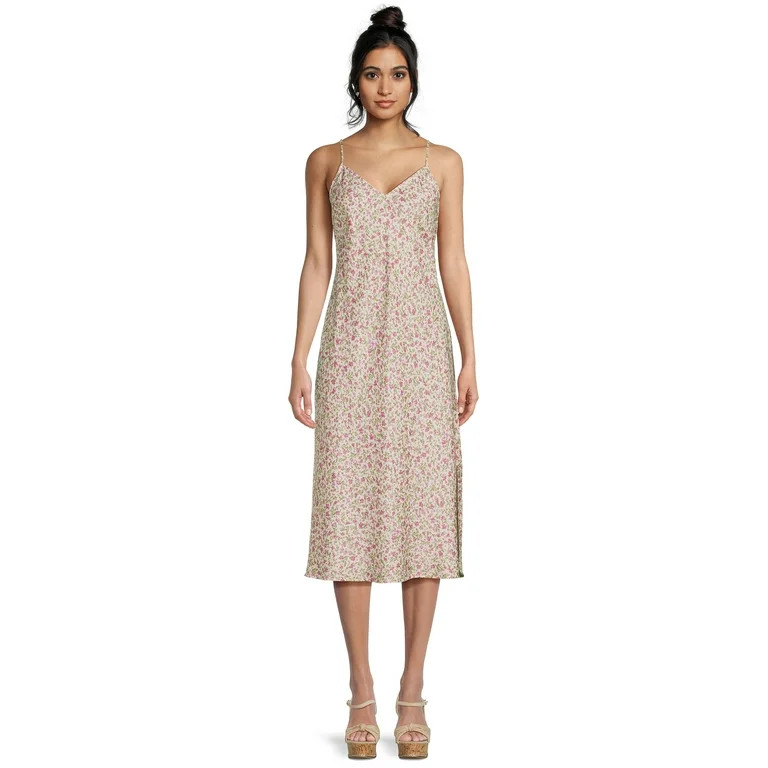Time and Tru Women's Bias Cut Slip Dress, Sizes XS-XXXL | Walmart (US)