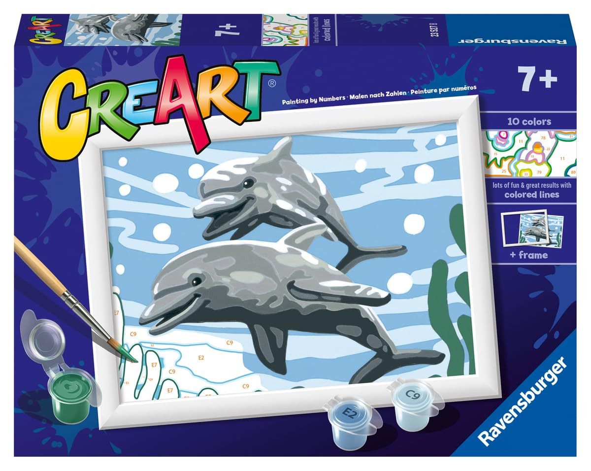 Ravensburger Pod of Dolphins Paint by Numbers Kit for Kids - 23527 - Painting Arts and Crafts for... | Amazon (US)