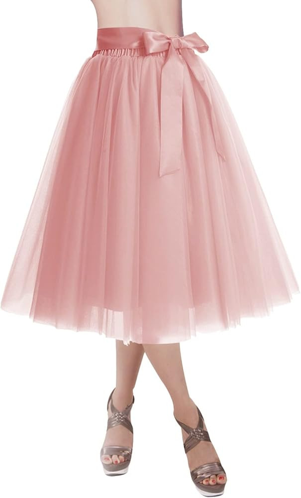 DRESSTELLS Womens Tulle Skirt A Line Tulle Dress Tutu Skirts Knee Length Adult Layered Short Prom... | Amazon (US)