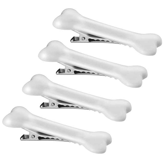 Lurrose 4Pcs Dog Bone Alligator Hair Clips Bones Pebble Barrette Halloween Hair Pins Cosplay Part... | Amazon (US)