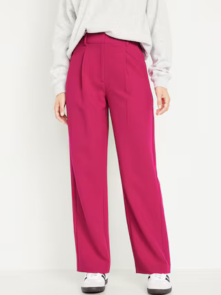 Extra High-Waisted Pleated Taylor Wide-Leg Trouser Suit Pants for Women | Old Navy (US)
