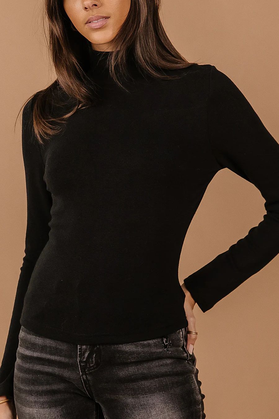 Diann Mock Neck Top in Black - Small / Black - böhme | Bohme