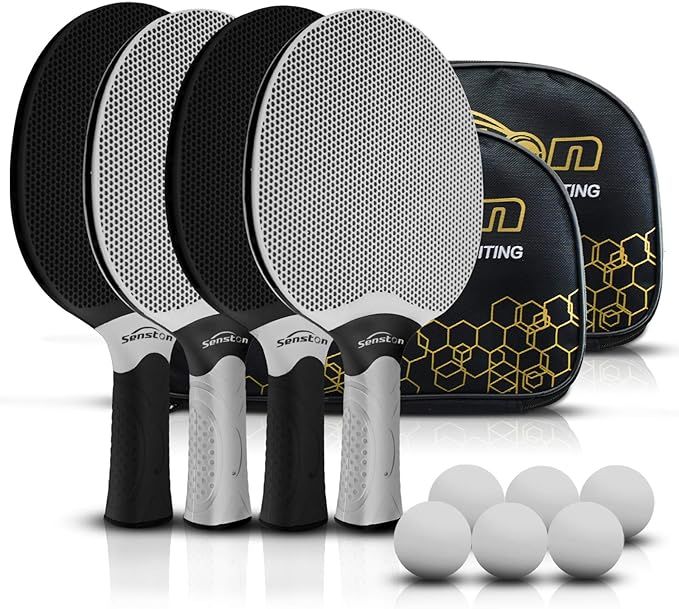Senston Table Tennis Rackets Set,Professional Ping Pong Paddle Set for 4 Players, Composite Rubbe... | Amazon (US)