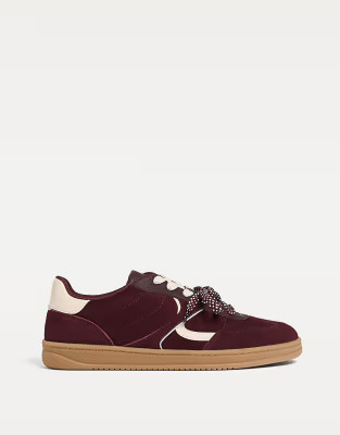Stradivarius Retro gum sole trainer in camel in burgundy | ASOS | ASOS (Global)