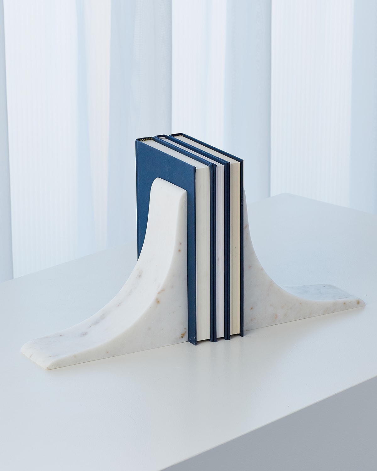 Sleek Marble Bookends - White | Neiman Marcus
