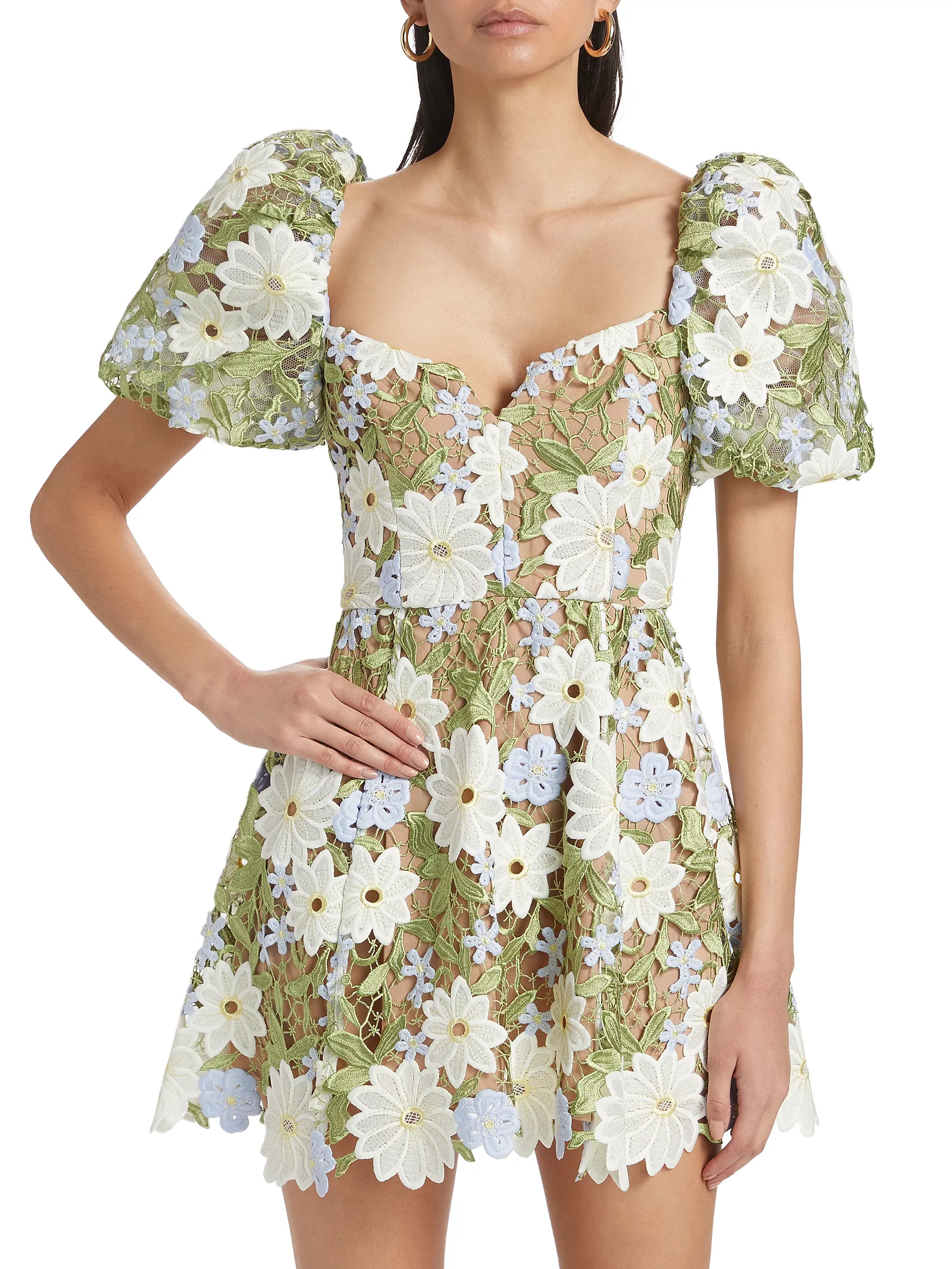 Flora Floral Lace Minidress | Saks Fifth Avenue