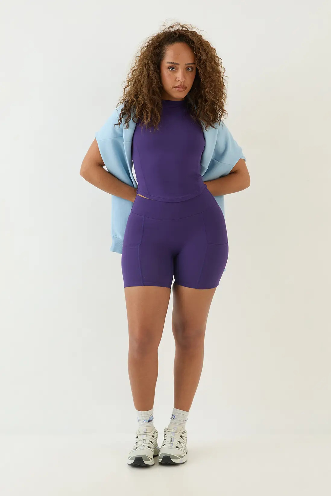 Purple DSGN Studio Ultra Sculpt Curved Hem Sports Top | Boohoo | Boohoo.com (UK & IE)