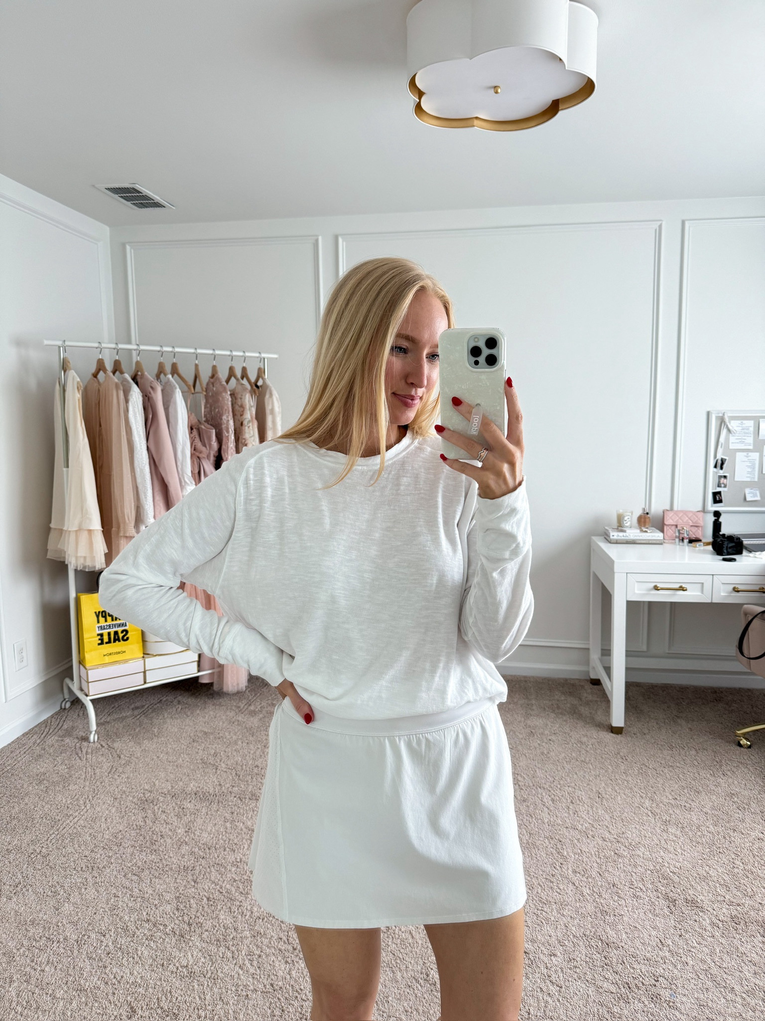 Cute NSale athleisure outfit! Athleticwear // workout outfits // athletic skirts // atheltic tops // Spanx // Nordstrom anniversary sale 

#LTKxNSale #LTKActive #LTKSaleAlert