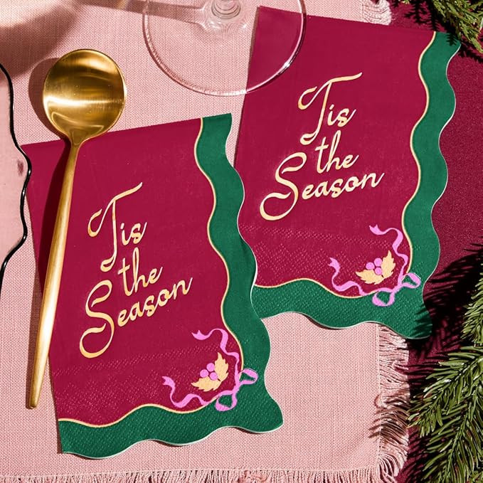 xo, Fetti Tis the Season Napkins - 3-ply, 50 pcs | Christmas Party Decorations, Xmas Party Tables... | Amazon (US)