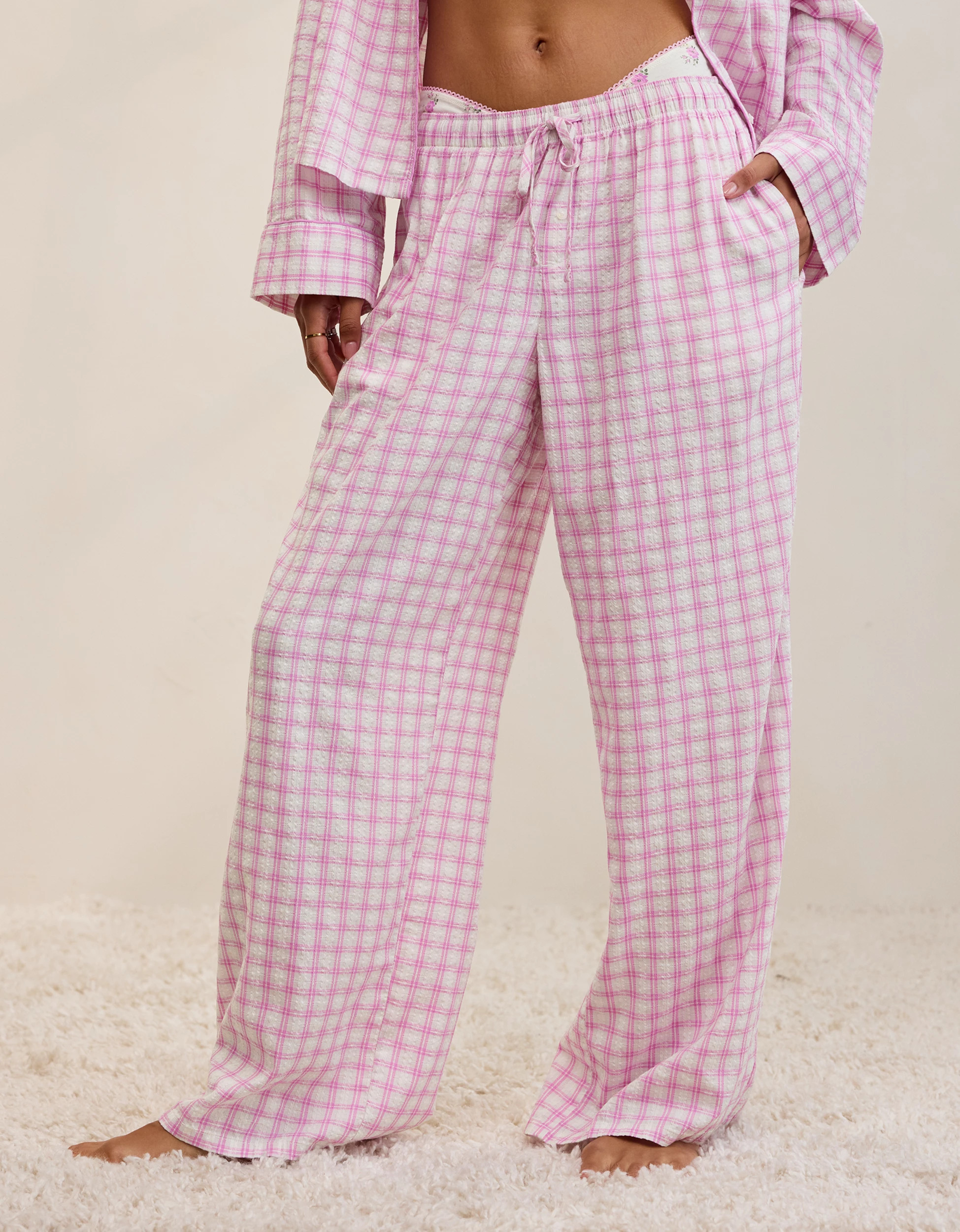 OVERSLEPT by Aerie Seersucker Trouser Pant | Aerie