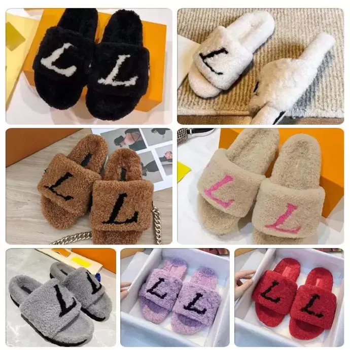 Luxury Slide Designer Fashion Women Wool Sandals Warm Comfort Slippers Woman Slipper Shoes Autumn... | DHGate