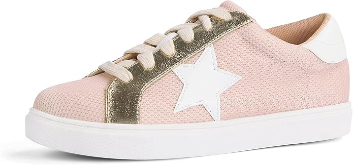 PARTY Women's Fashion Star Sneaker Lace Up Low Top Comfortable Cushioned Walking Shoes | Amazon (US)