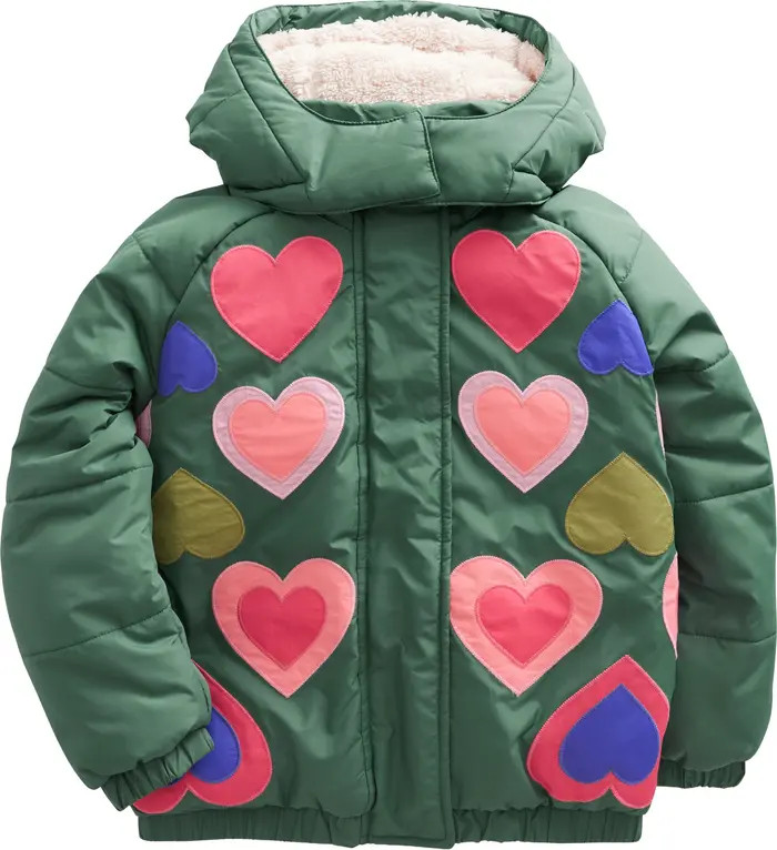 Mini Boden Kids' Heart Appliqué Puffer Coat | Nordstrom | Nordstrom