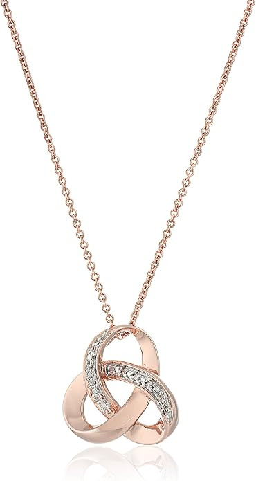 Amazon Collection Sterling Silver Diamond Accent Knot Pendant Necklace , 18" | Amazon (US)