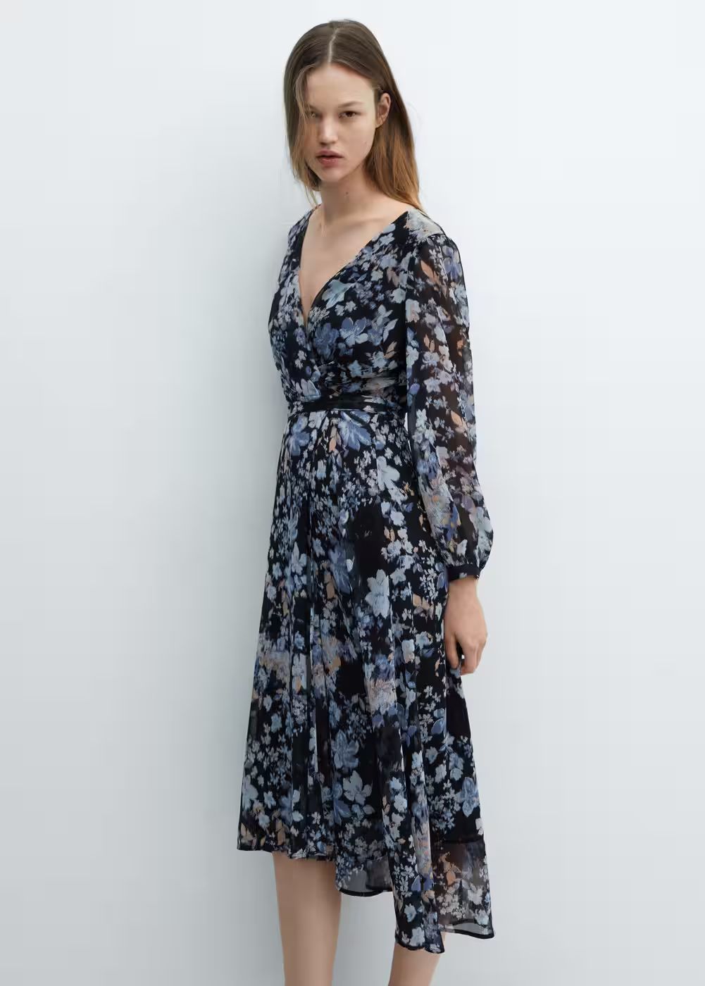 Flowy flower printed dress -  Women | Mango USA | MANGO (US)