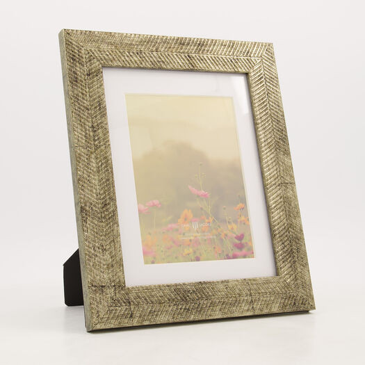 Gold Tone Herringbone Photo Frame 29x24cm | TK Maxx