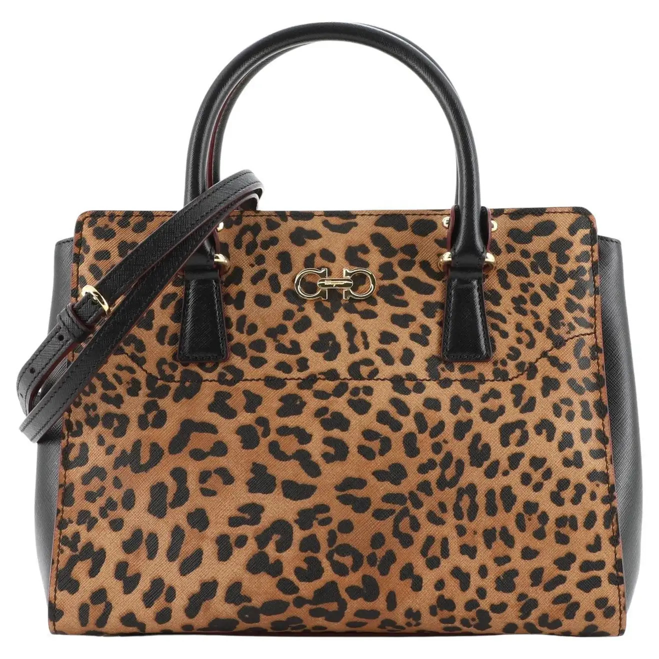 Salvatore Ferragamo Batik Tote Printed Saffiano Leather Medium | 1stDibs