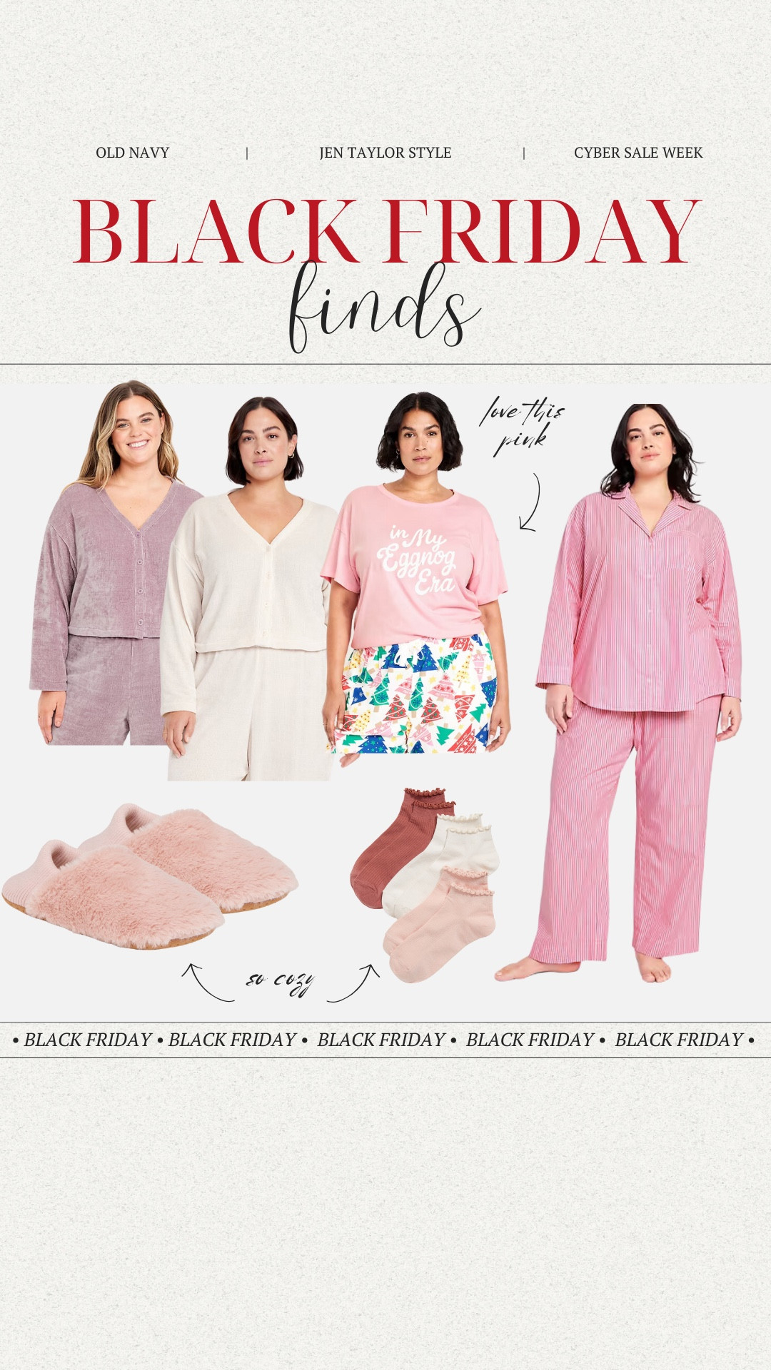 Don't miss out on Old Navy's Black Friday Sale! Shop the cutest, coziest, and comfiest PJs, slippers, and socks to keep you warm this season. 

#LTKSaleAlert #LTKPlusSize #LTKCyberWeek