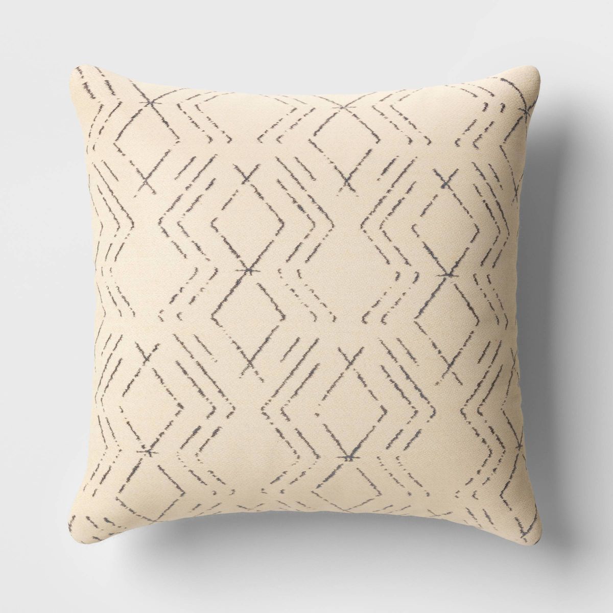 20"x20" Diamond Lines Square Outdoor Throw Pillow Gray/Beige - Threshold™ | Target