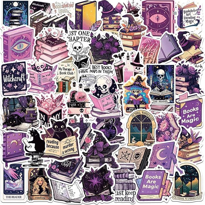 100Pcs Goth Witch Book Sticker, Aesthetic Magic Witchy Reading Stickers for Adults Teens, Waterpr... | Amazon (US)