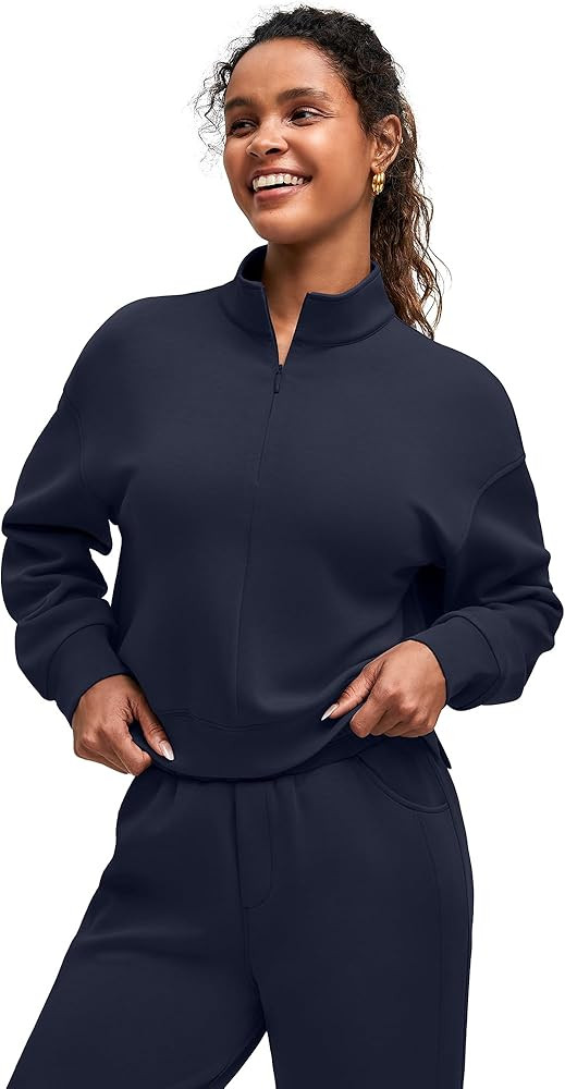 G4Free Smoofit Modal Soft Women's Half-Zip Pullover Mock Neck Long Sleeve Sweatshirts with Side S... | Amazon (US)