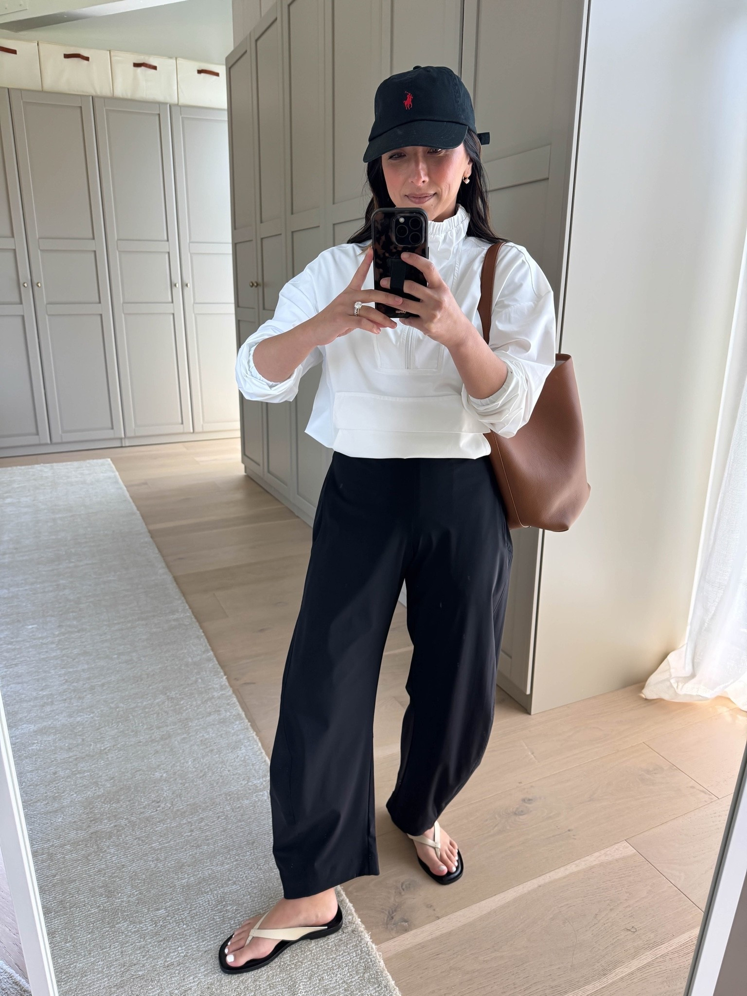 Low effort high reward school drop off outfit. 

Zella windbreaker xs
Everlane box cut tee medium
Ruti pants petite 4
Everlane Leather sandals 5
Quince bucket bag
Polo hat 
Electric picks earrings
Electric picks necklace

Petite style, athleisure, mom outfits

#LTKmomlife #LTKPetite