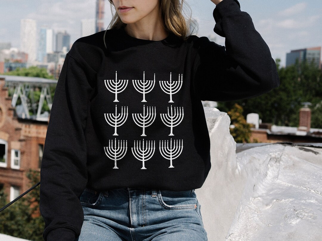 Menorah Sweatshirt Hanukkah Shirt Hannukah Shirt Hanukkah Gifts Happy Hanukkah Hanukkah Sweater H... | Etsy (US)