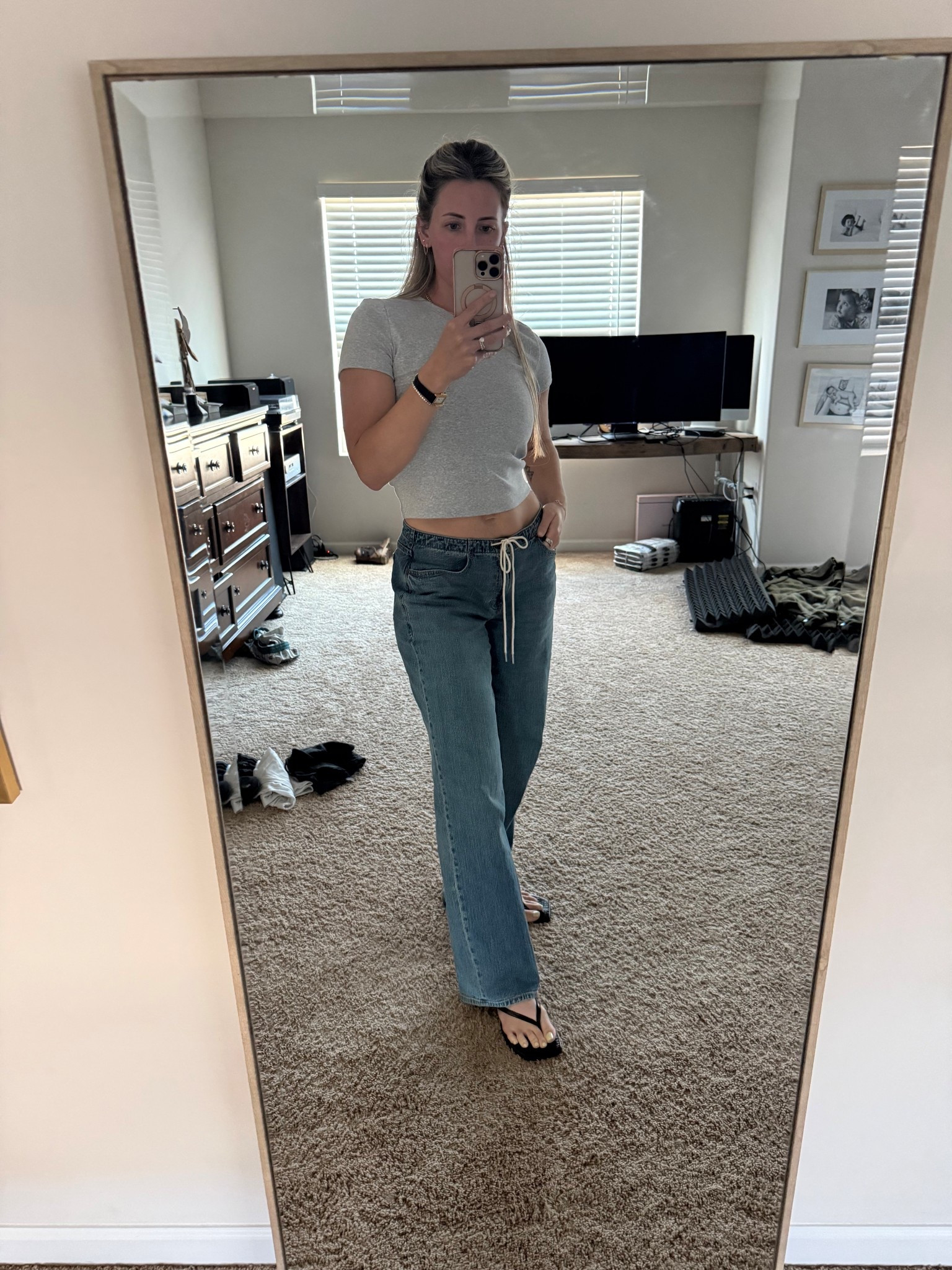 Aritzia top M
A&F jeans. 27
Tkees flip flops 
All tts  


#LTKmomlife #LTKootd #LTKSaleAlert